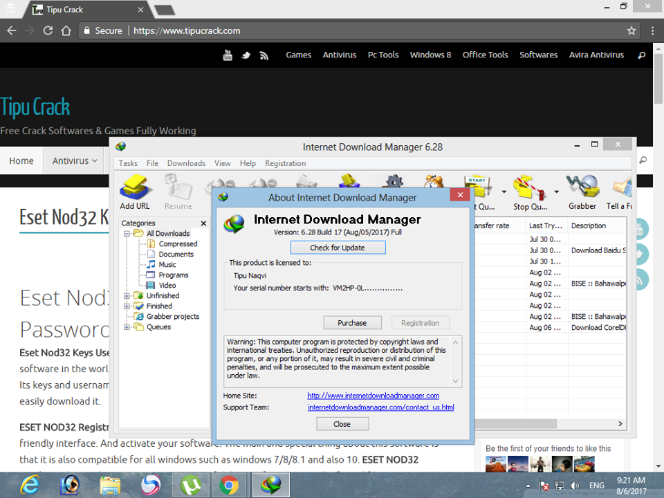 Serial Internet Download Manager 6.28